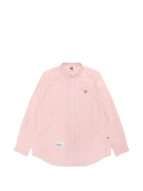 AAPE BY *A BATHING APE® Moonface striped button-down shirt