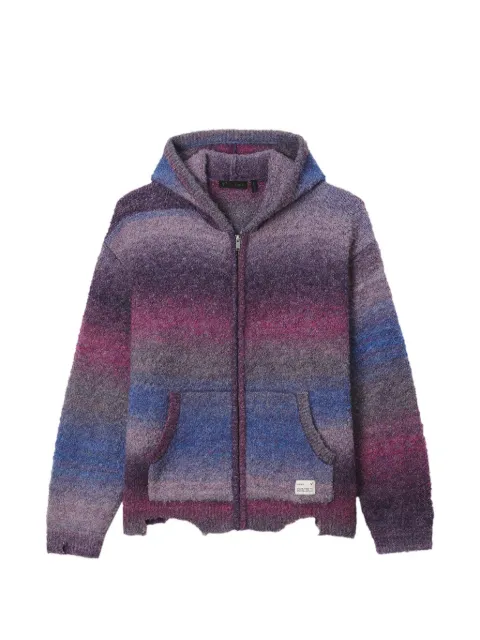 FIVE CM gradient-effect distressed-finish hoodie