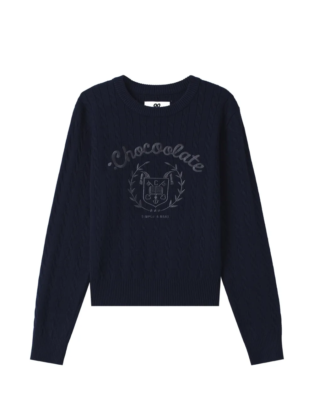 CHOCOOLATE cable-knit logo-embroidered sweater