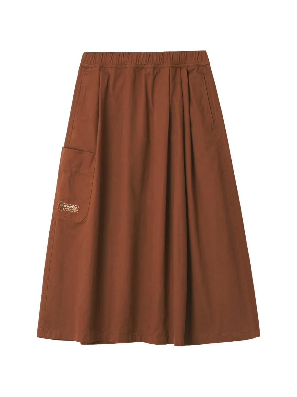 Fingercroxx Elasticated-waist Midi Skirt In Brown