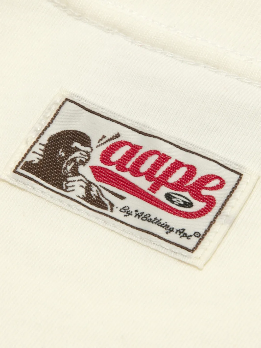 AAPE BY *A BATHING APE T-shirt met logopatch Beige