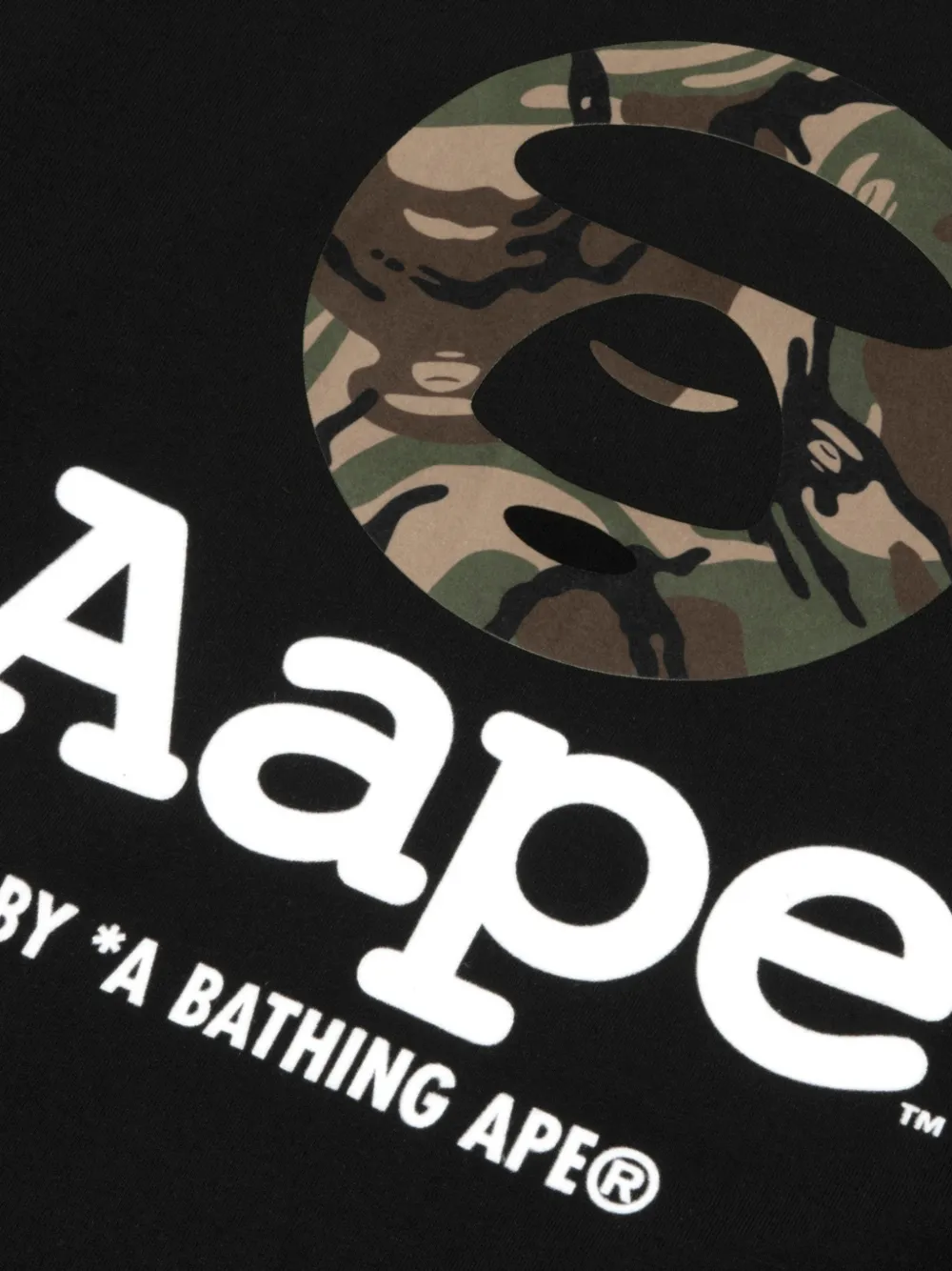 AAPE BY *A BATHING APE AAPEUNVS Moonface T-shirt met lange mouwen Zwart