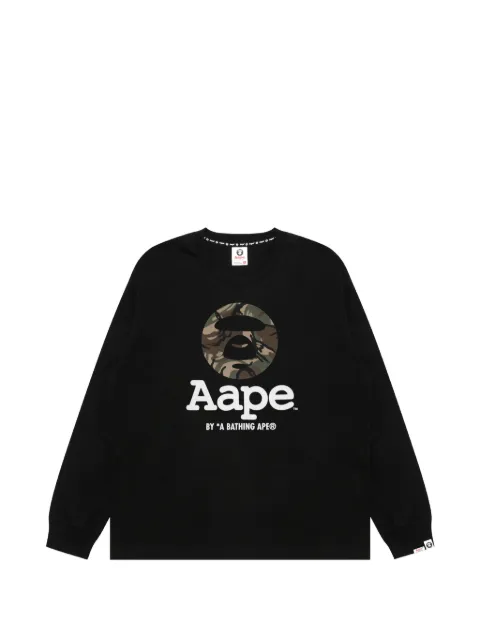 AAPE BY *A BATHING APE® AAPEUNVS Moonface camouflage-print long-sleeve T-shirt