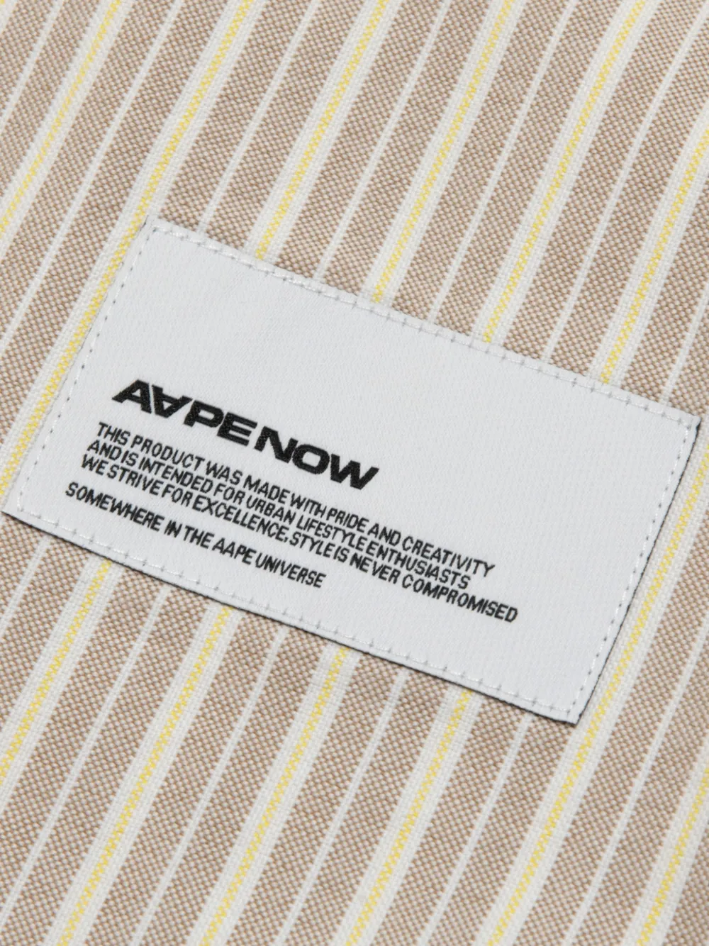 AAPE BY *A BATHING APE Moonface gestreept katoenen overhemd Beige