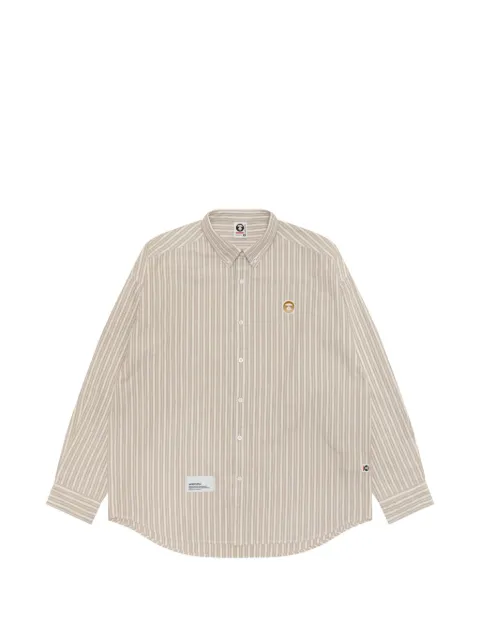 AAPE BY *A BATHING APE® Moonface striped cotton shirt