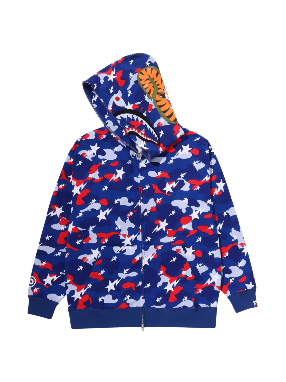 A BATHING APE STA Strike Camo Shark hoodie met camouflageprint en rits Blauw