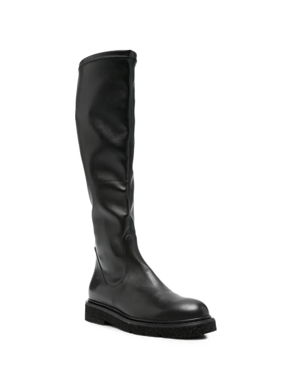 GUGLIELMO ROTTA leather knee-high boots Zwart