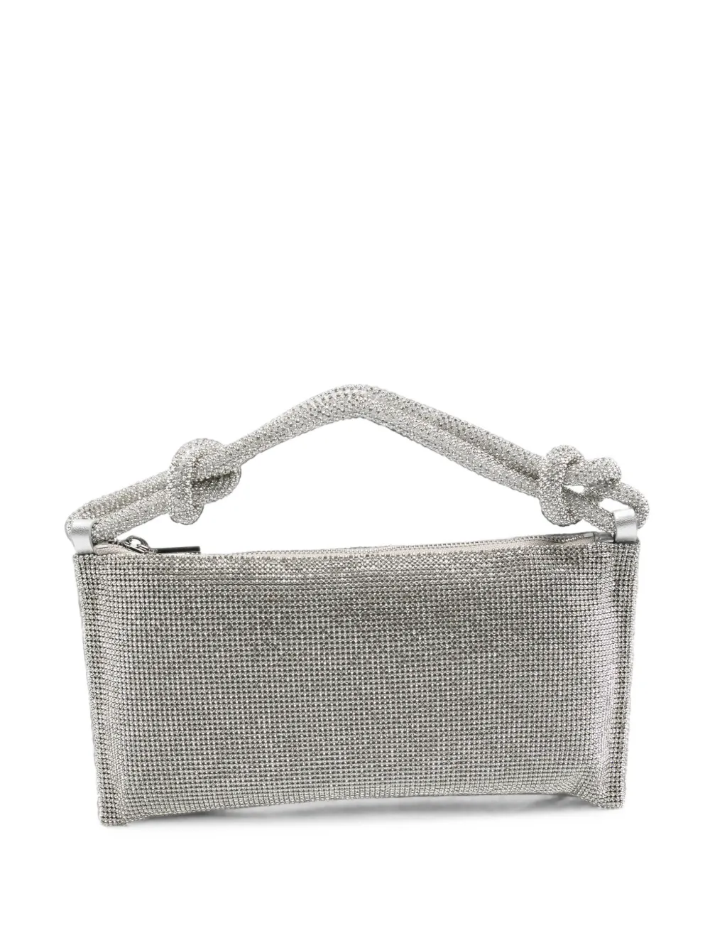 Cult Gaia crystal-embellished knotted shoulder bag - Argento