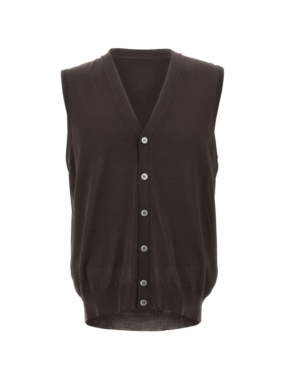 Filippo De Laurentiis V-neck buttoned sweater - Marrone
