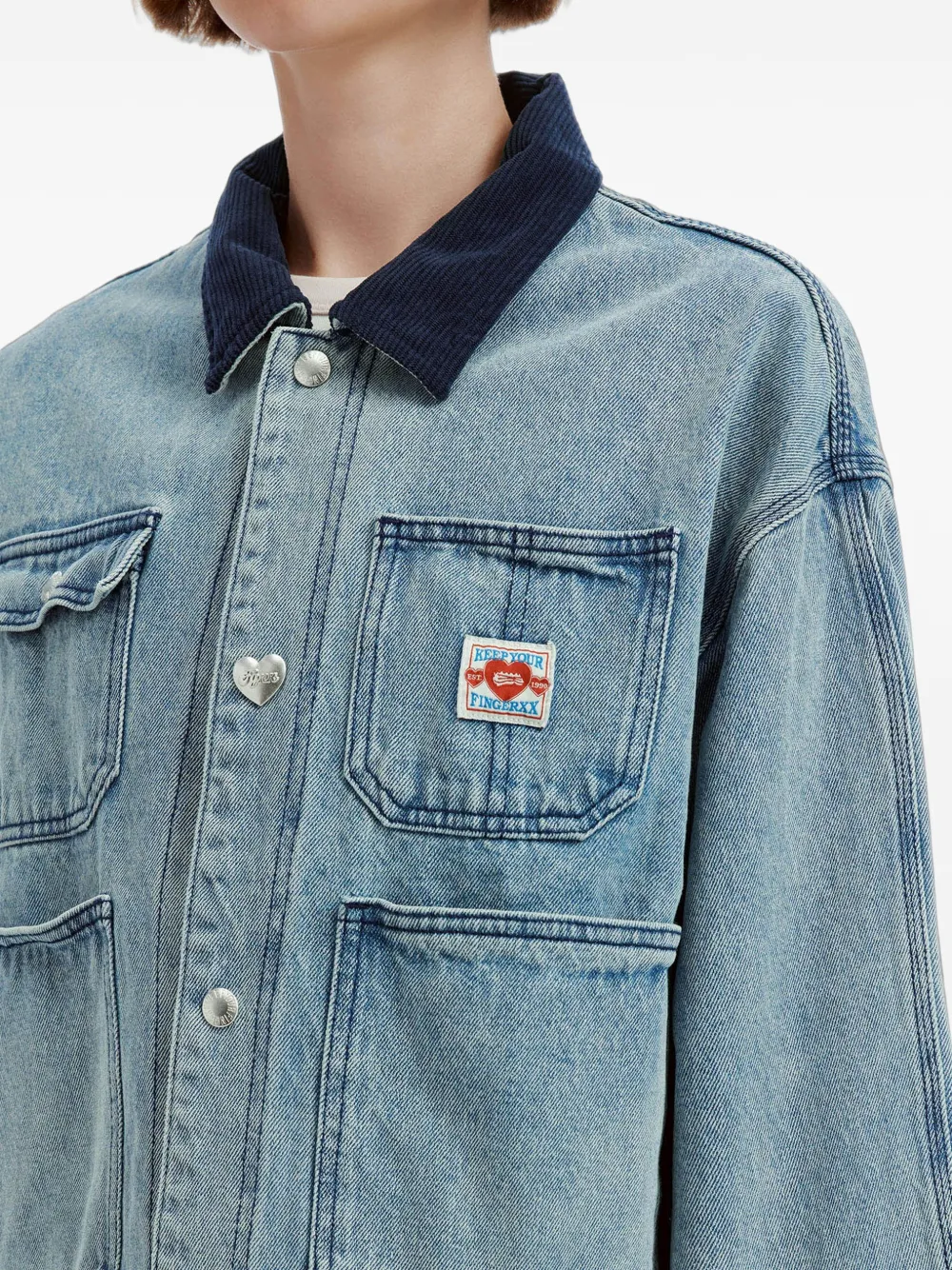 FINGERCROXX Denim jack Blauw