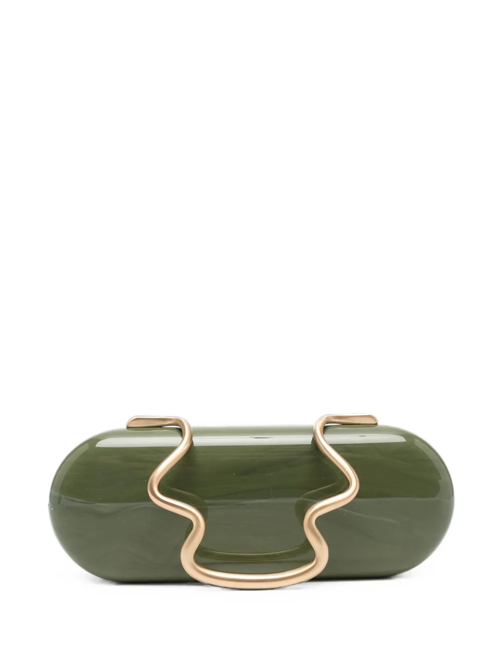 Cult Gaia Ilaria marble-effect sculptural clutch bag - Verde