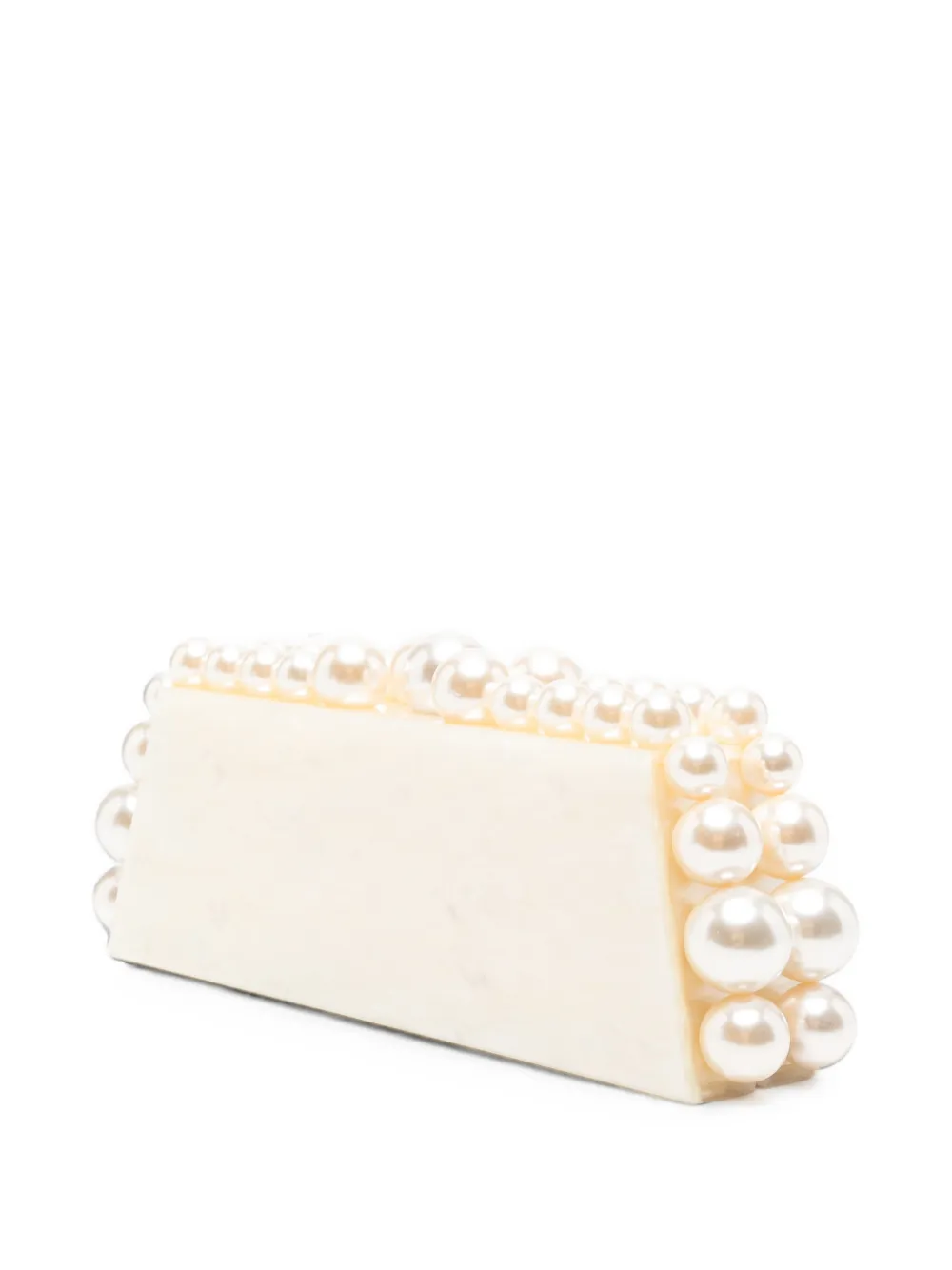 Cult Gaia Eos Lungo faux-pearl marbled clutch bag - Nude