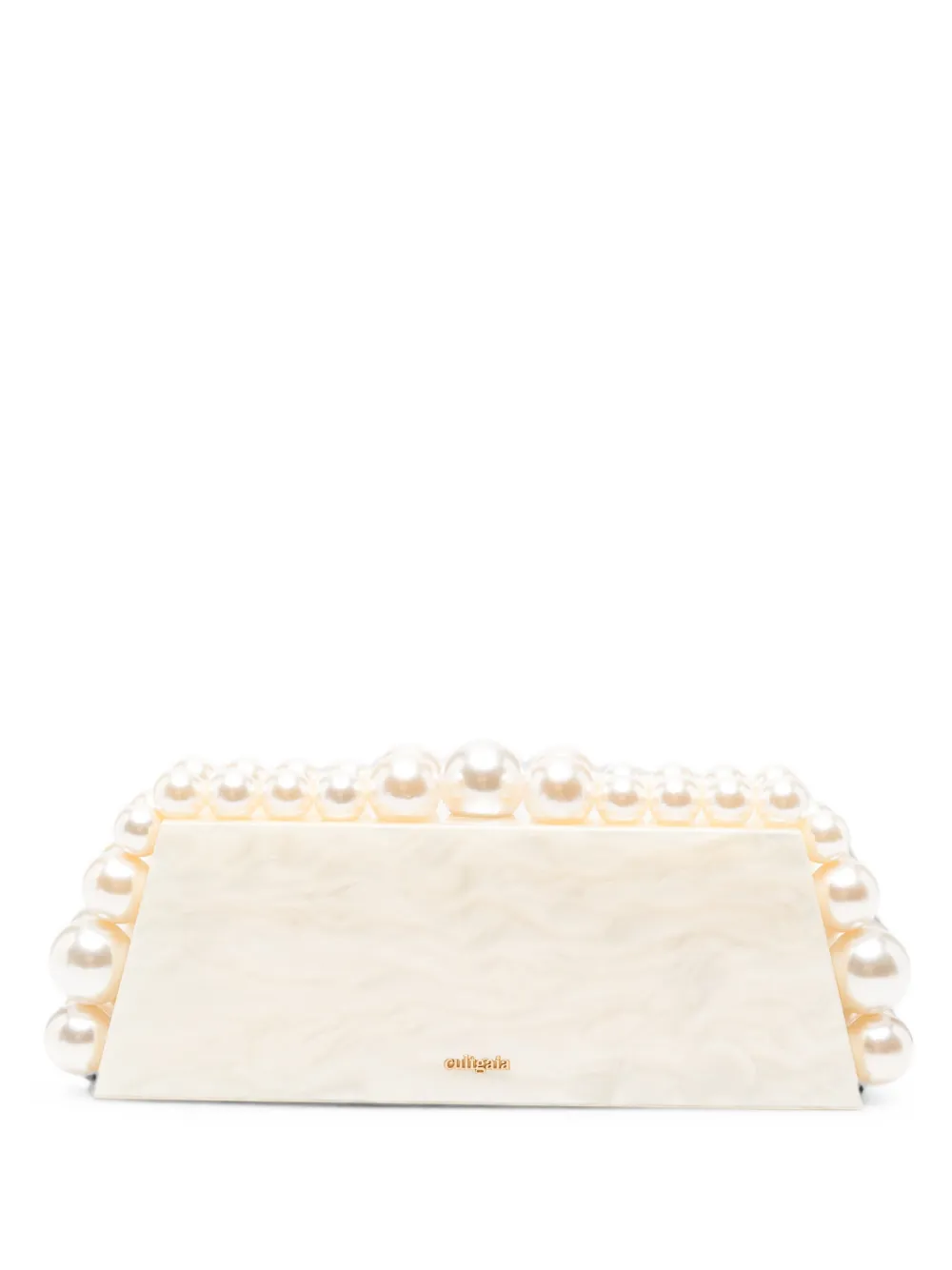 Cult Gaia Eos Lungo faux-pearl marbled clutch bag - Toni neutri