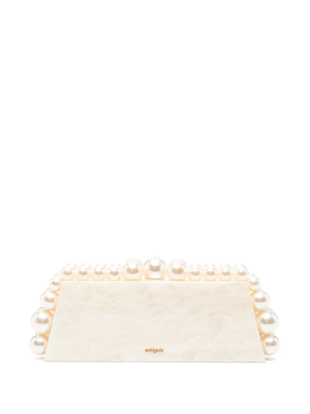 Cult Gaia Eos Lungo faux-pearl marbled clutch bag - Toni neutri