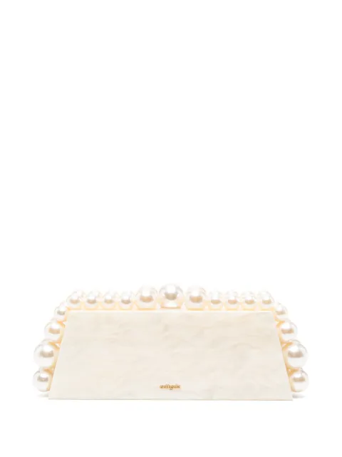 Cult Gaia Eos Lungo faux-pearl marbled clutch bag