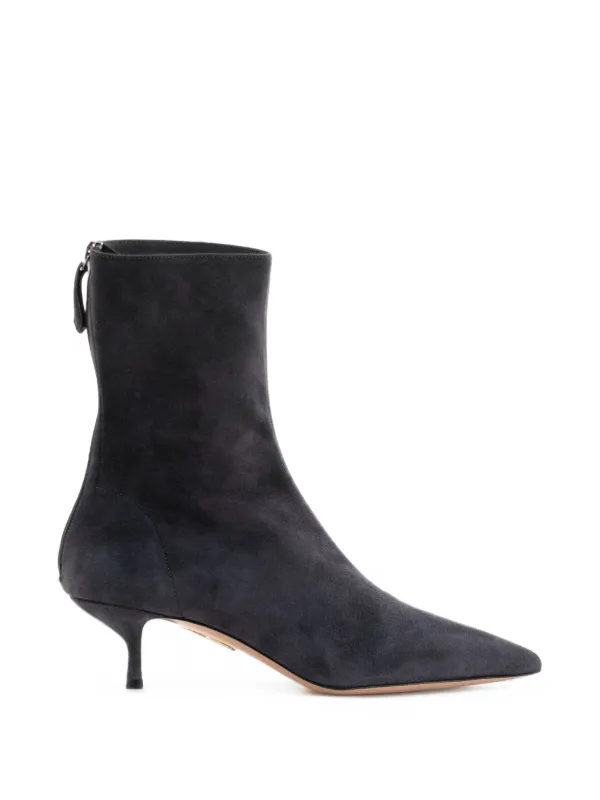 Aquazzura Montmartre Suede Ankle Boots in Grey
