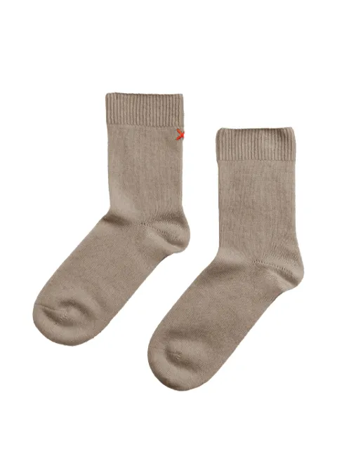 Chinti & Parker calcetines de canalé con bordado