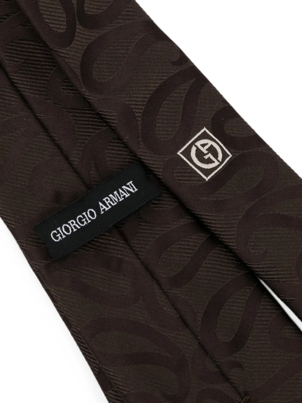 Giorgio Armani Zijden stropdas met paisley-print Bruin