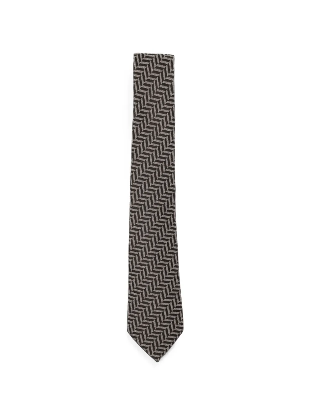 Giorgio Armani chevron-pattern silk tie | gris | Image 1