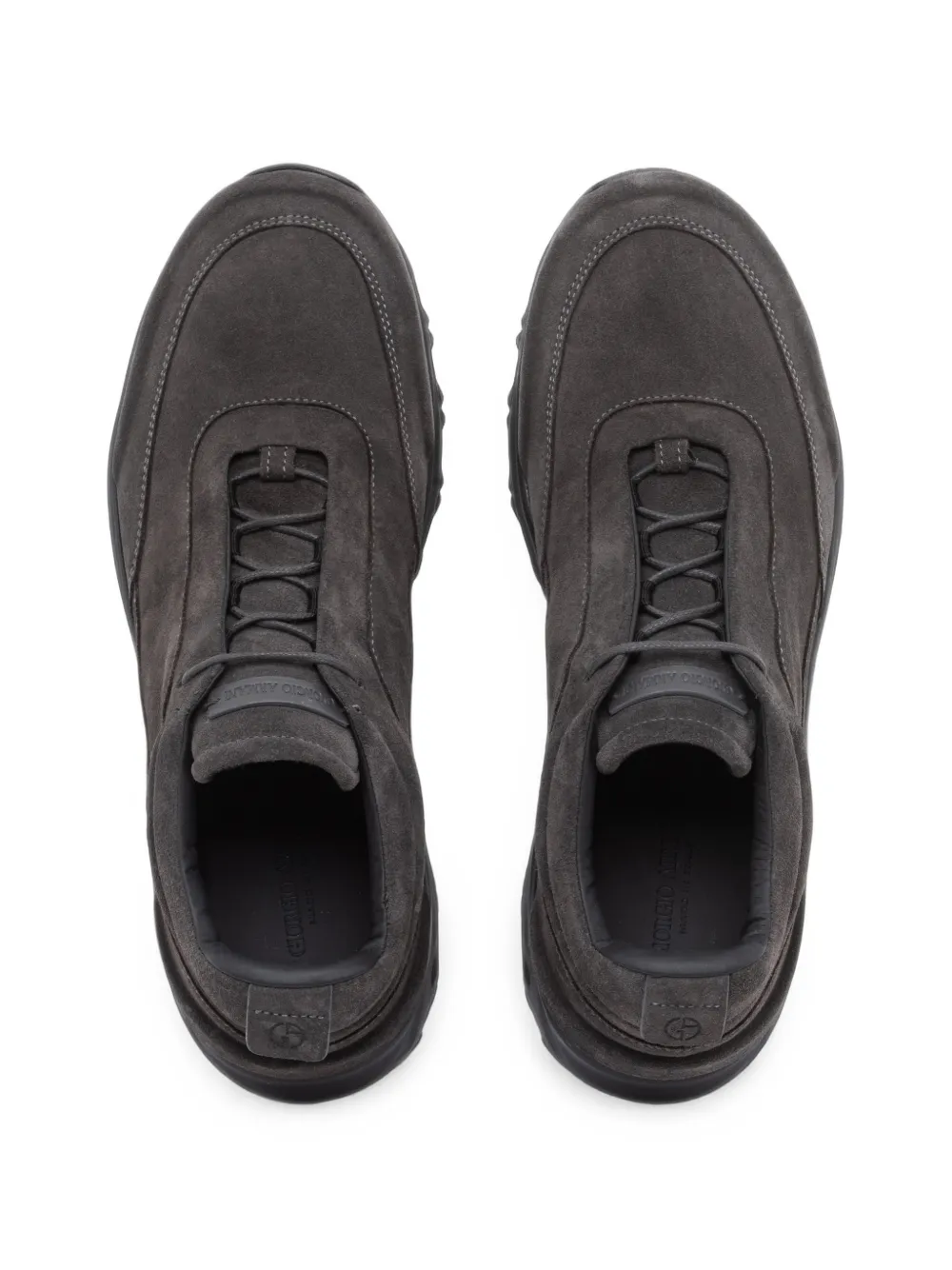 Giorgio Armani suede sneakers Grijs