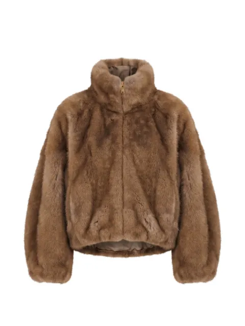 DARKPARK Celine faux-fur funnel-neck jacket