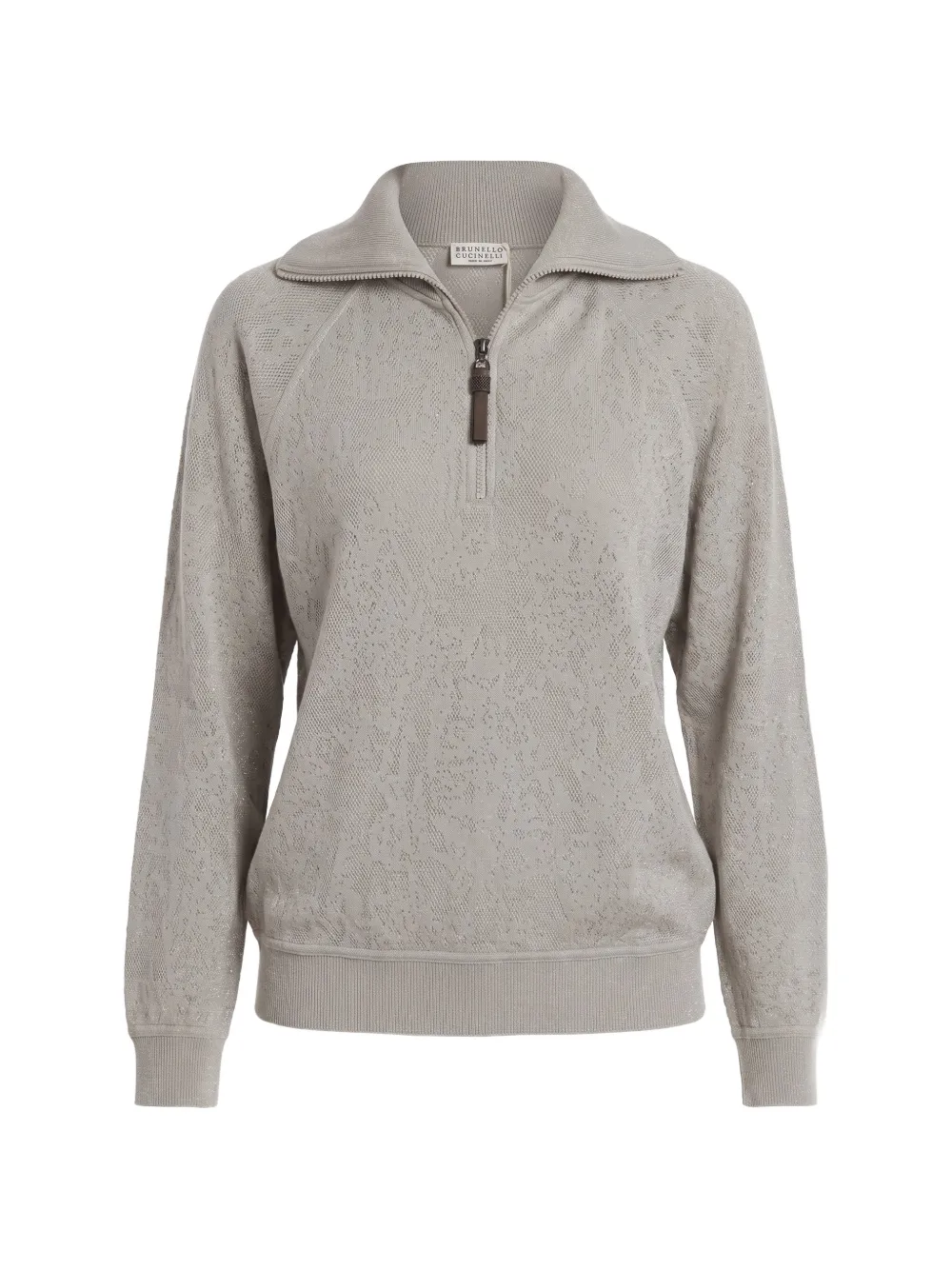 Brunello Cucinelli quarter-zip wool sweater - Grigio