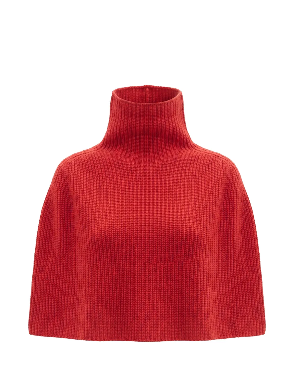 SA SU PHI ribbed-knit cashmere poncho - Rot