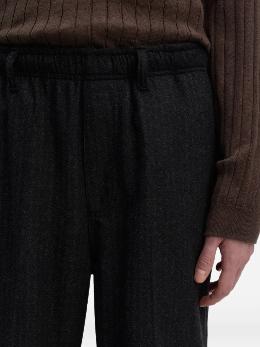 Another Aspect Broek met krijtstreep Zwart