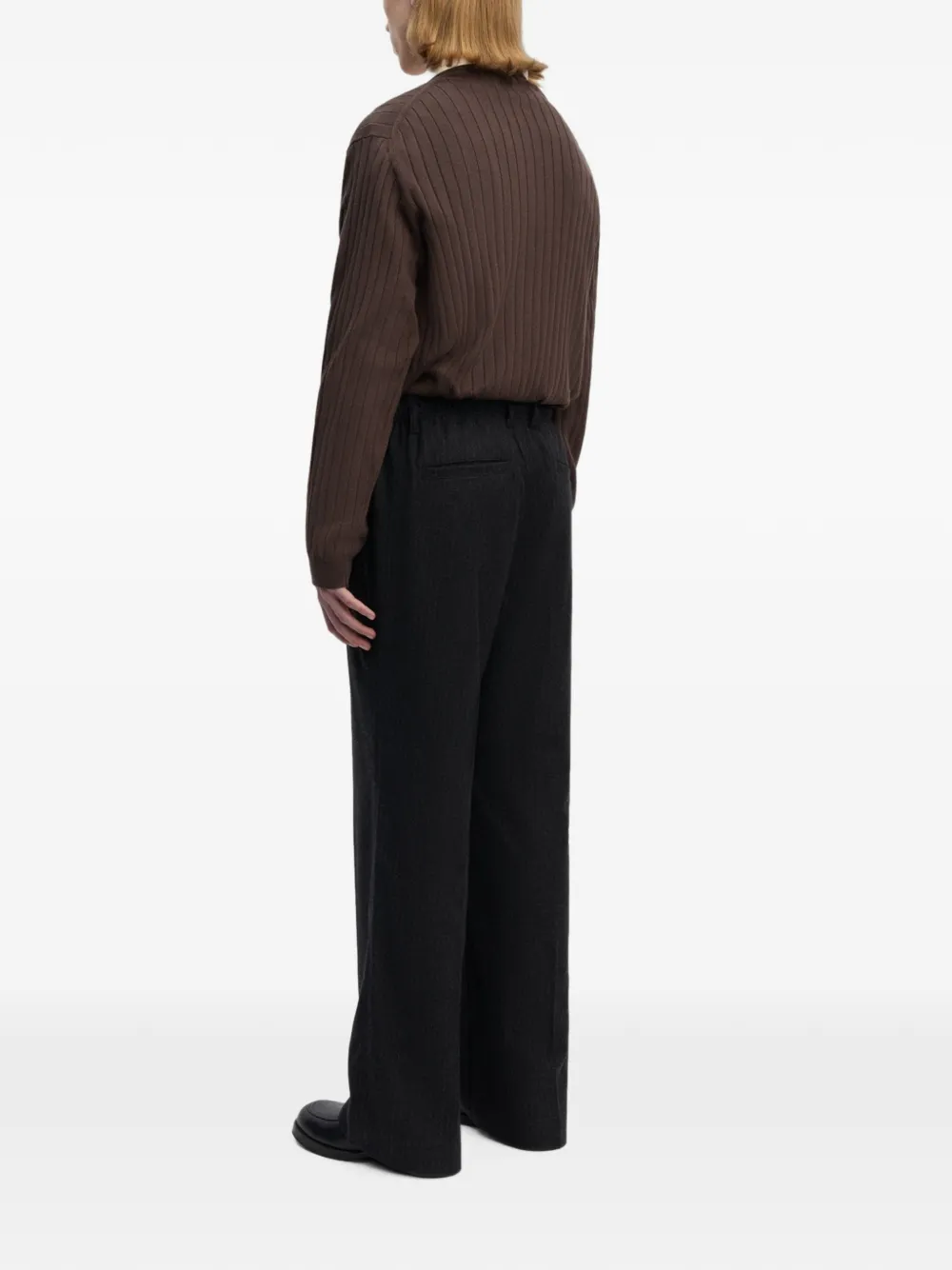 Another Aspect Broek met krijtstreep Zwart