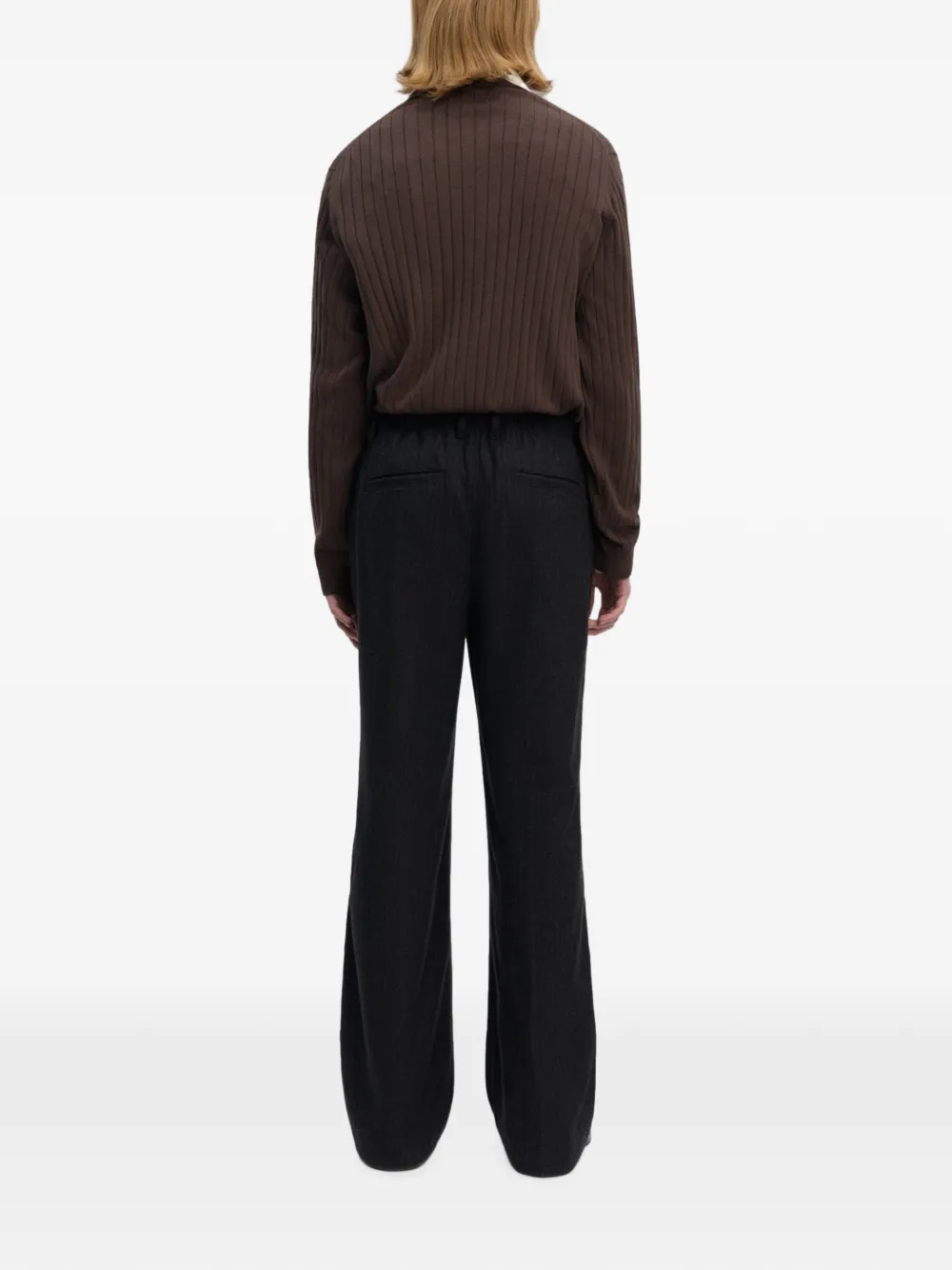 Another Aspect Broek met krijtstreep Zwart