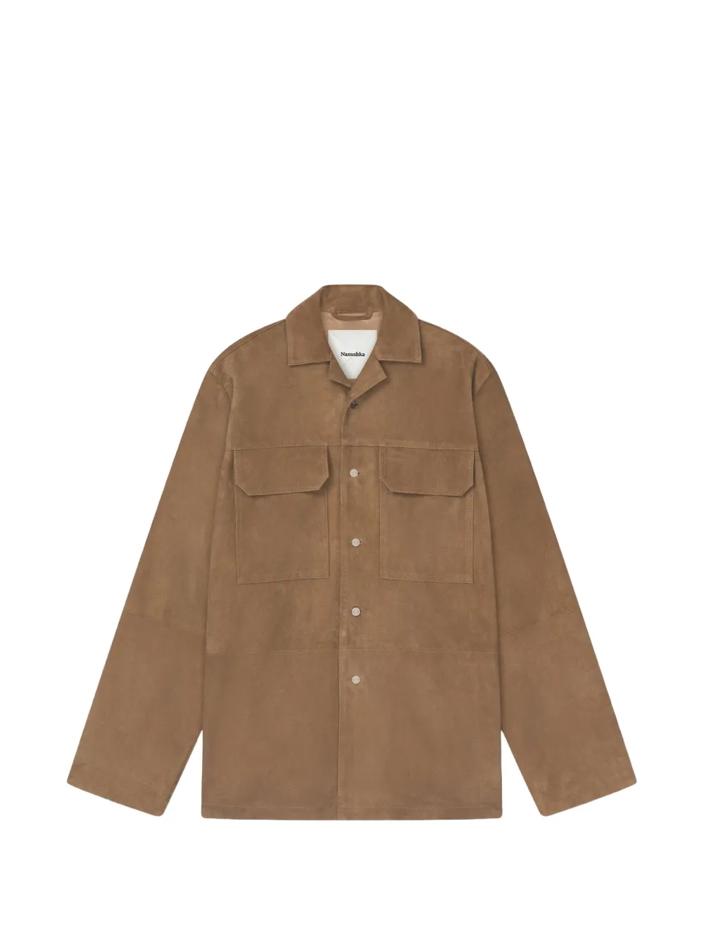 Nanushka Kohar flap-pocket leather shirt jacket
