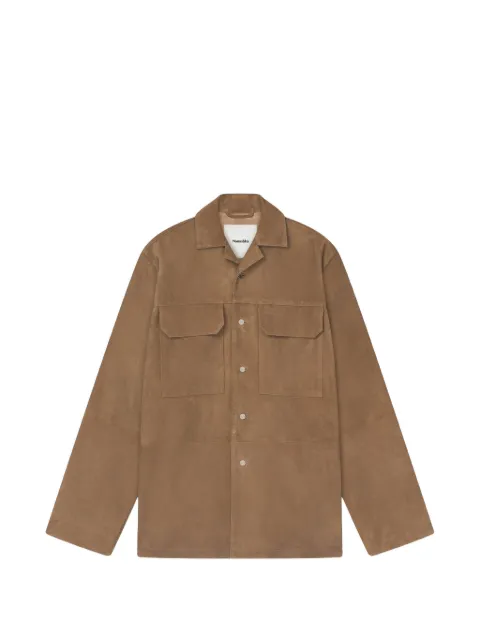 Nanushka Kohar flap-pocket leather shirt jacket