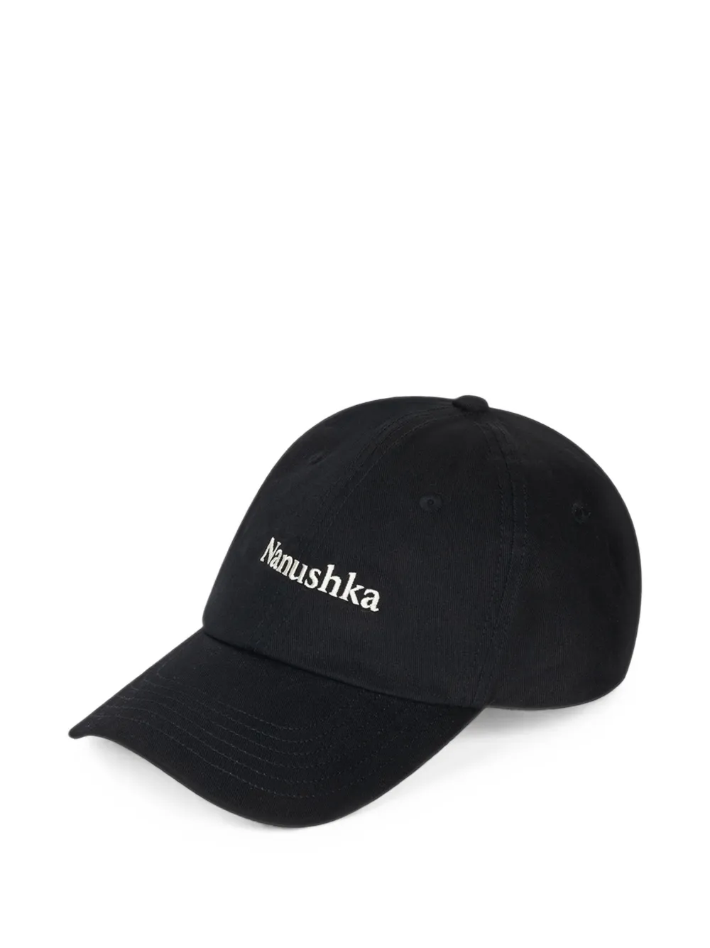 Nanushka Val honkbalpet met geborduurd logo Zwart