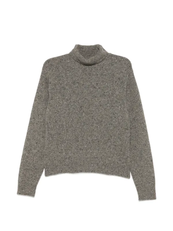 Róhe Roll-neck Mouliné Sweater in Grey
