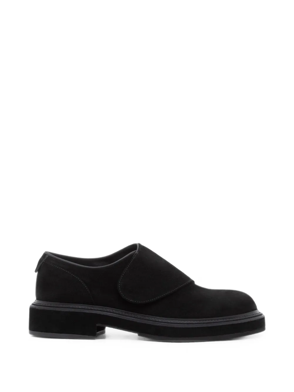 Giorgio Armani touch-strap suede slippers - Nero