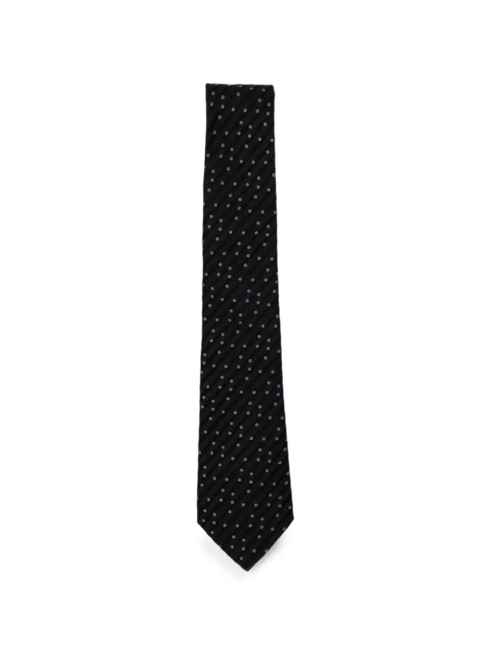Giorgio Armani polka-dot diagonal-stripe tie - Nero