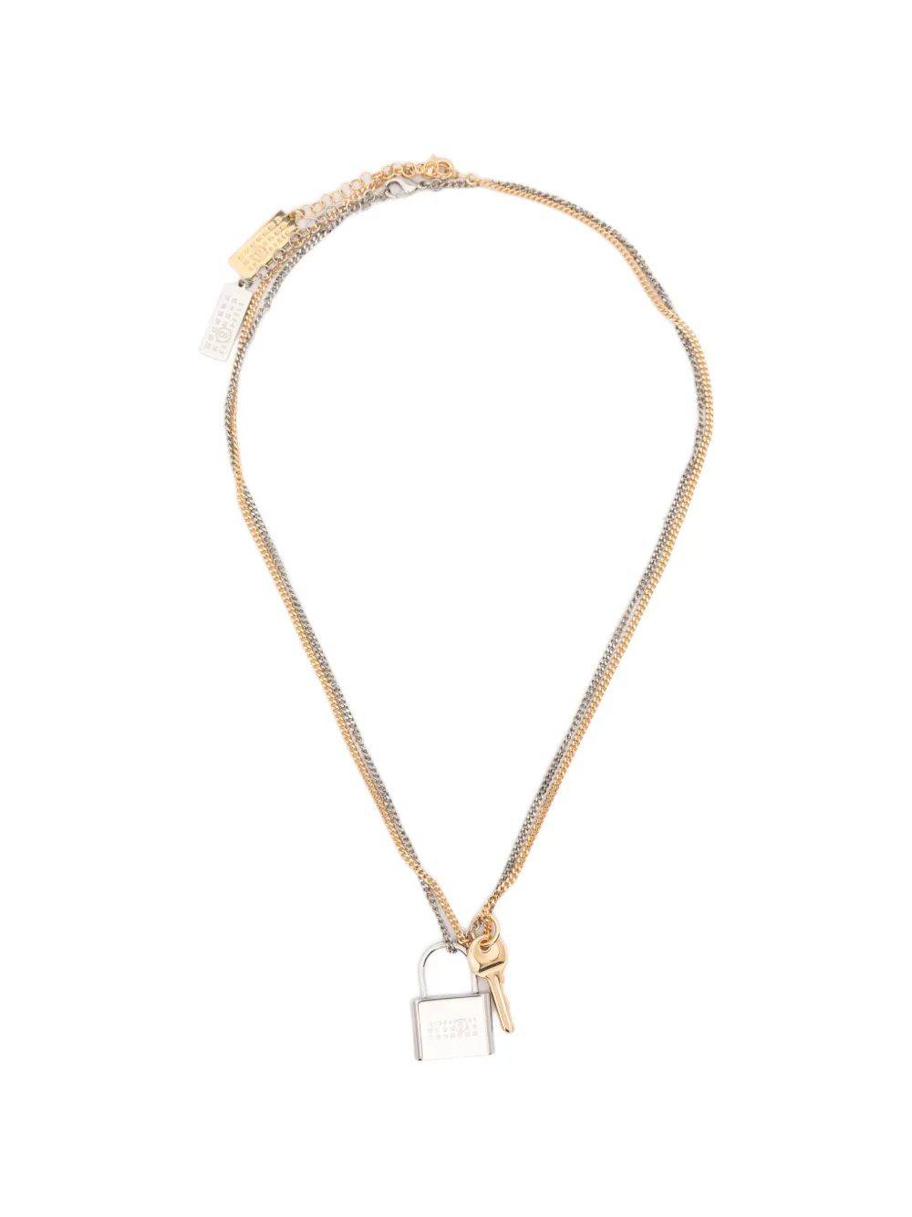 MM6 Maison Margiela layered lock and key pendant necklace - Oro