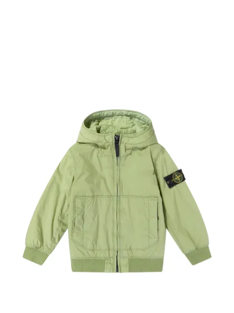 Stone Island Junior logo-patch hooded jacket