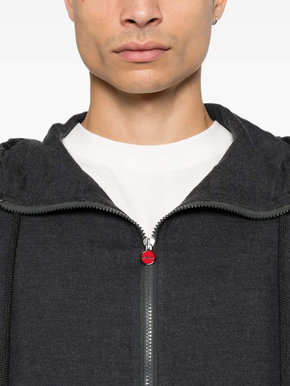Kiton Hoodie met rits Grijs