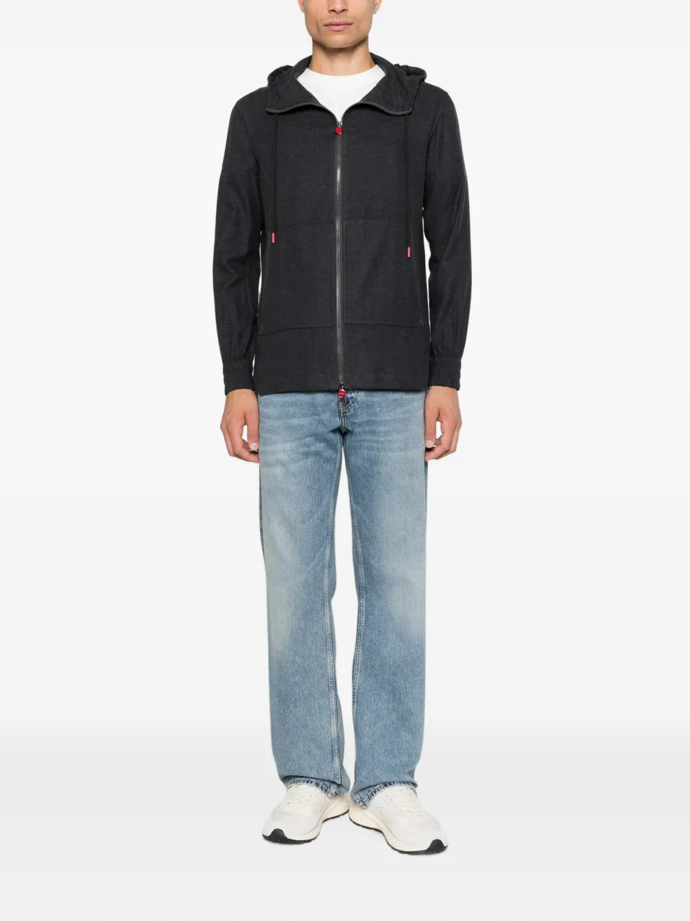 Kiton Hoodie met rits Grijs