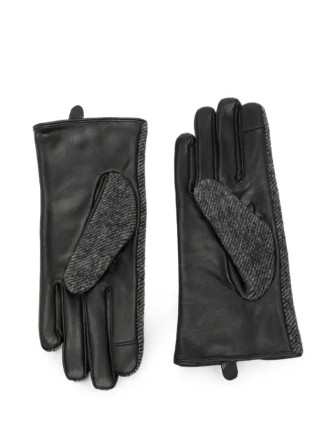 Barbour tweed-effect leather-trim gloves