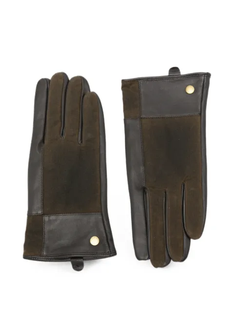 Barbour logo-stud panelled leather gloves