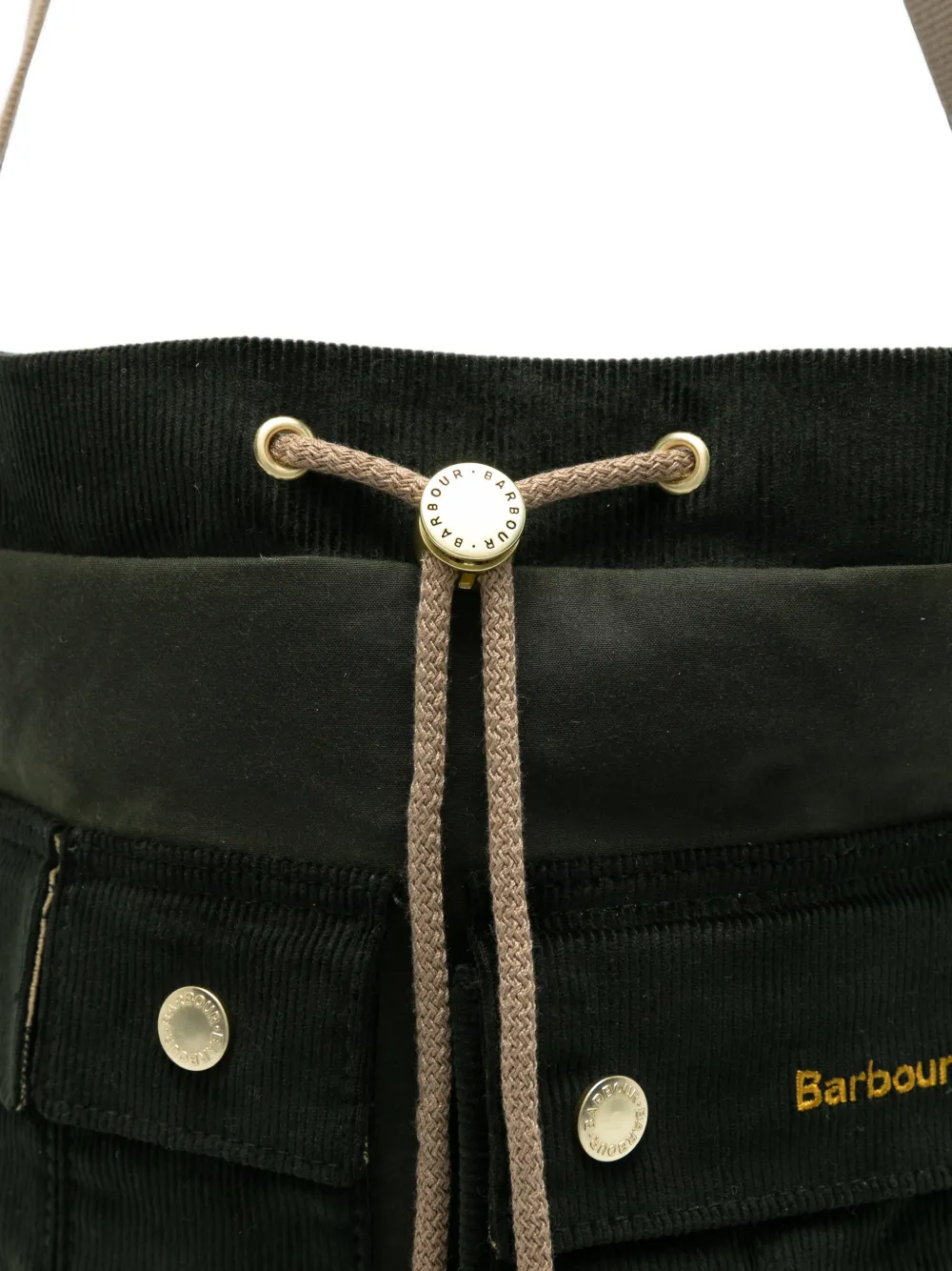 Barbour Mia Waxed schoudertas met trekkoord Groen