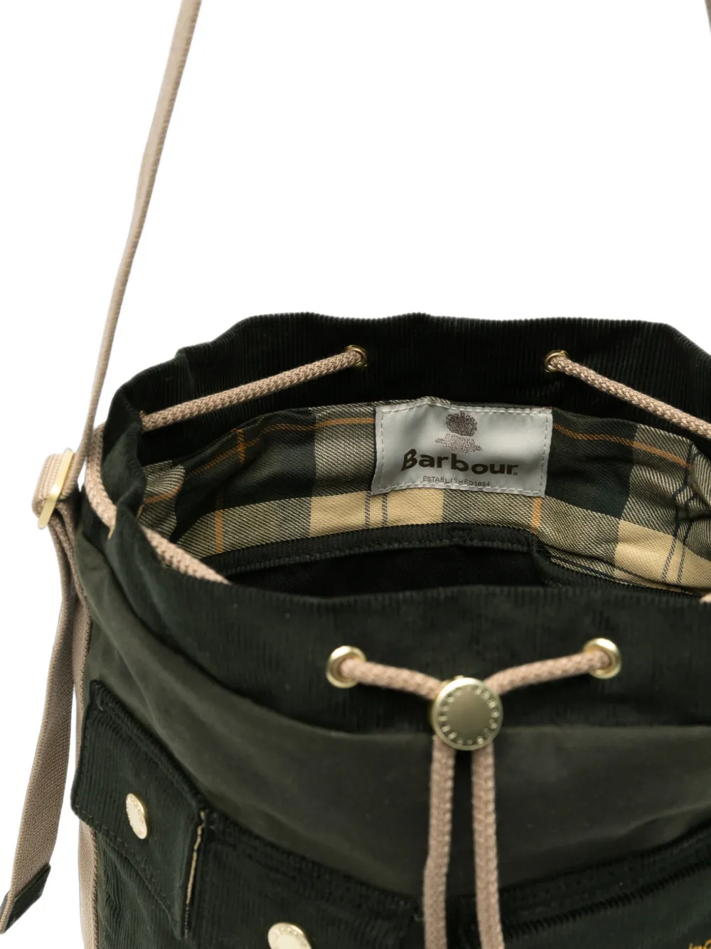 Barbour Mia Waxed schoudertas met trekkoord Groen