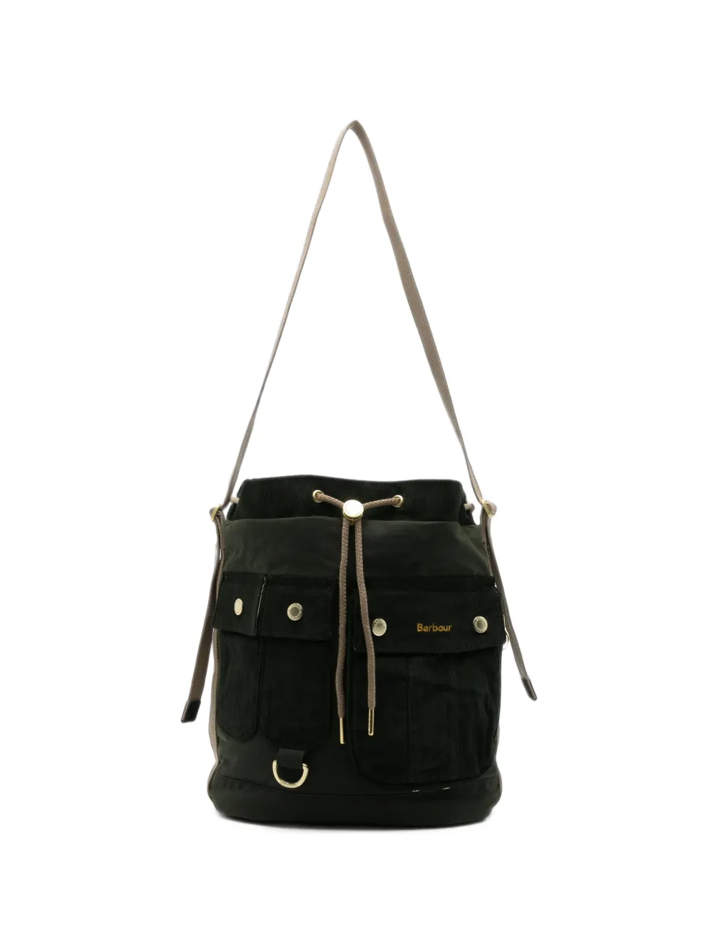 Barbour Mia Waxed drawstring shoulder bag - Verde