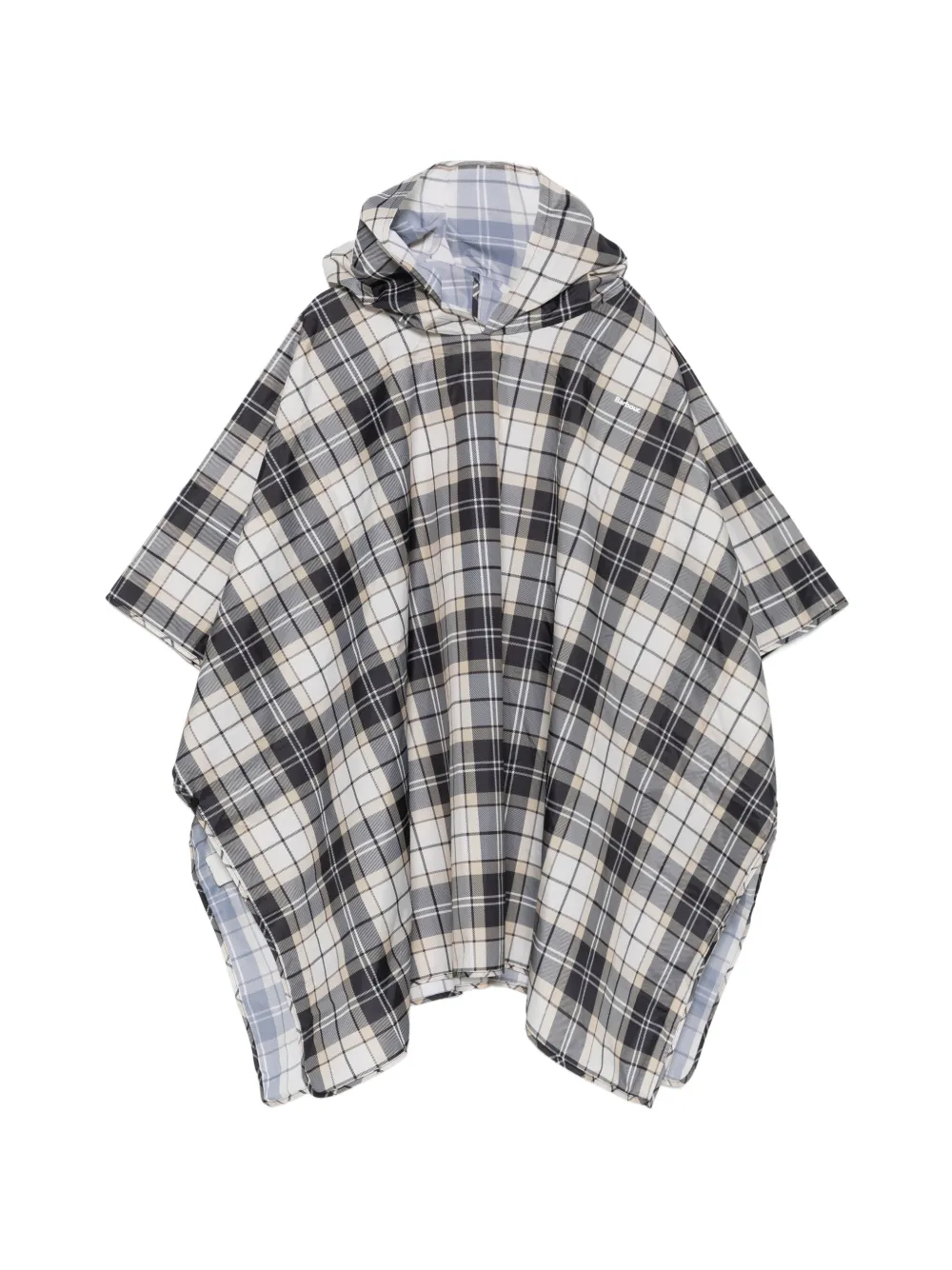 Barbour poncho imprimé tartan à capuche - Tons neutres