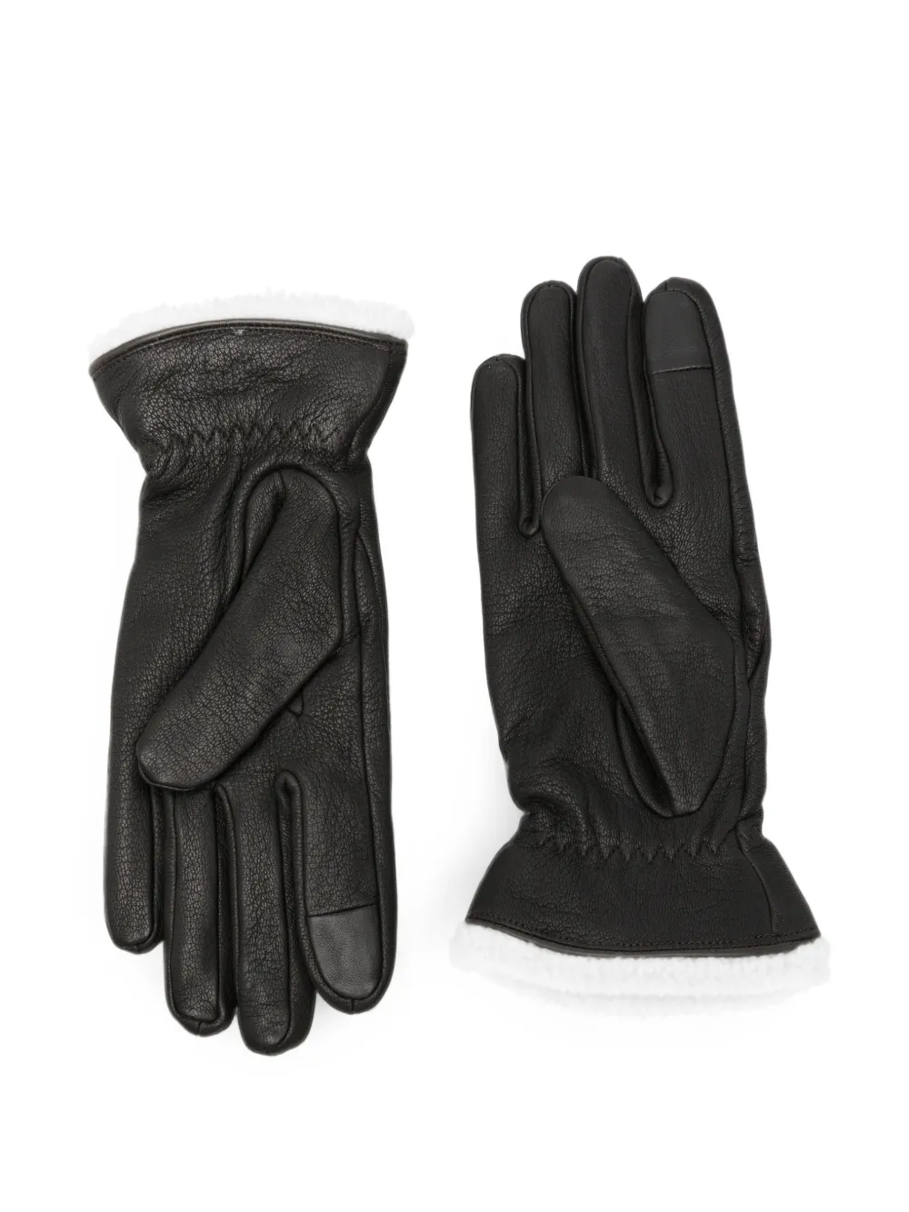 Barbour Leren handschoenen met fleece afwerking Bruin