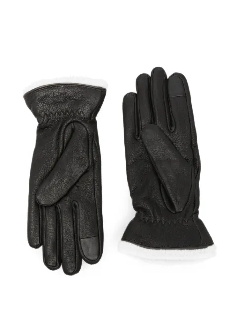 Barbour fleece-trimmed leather gloves