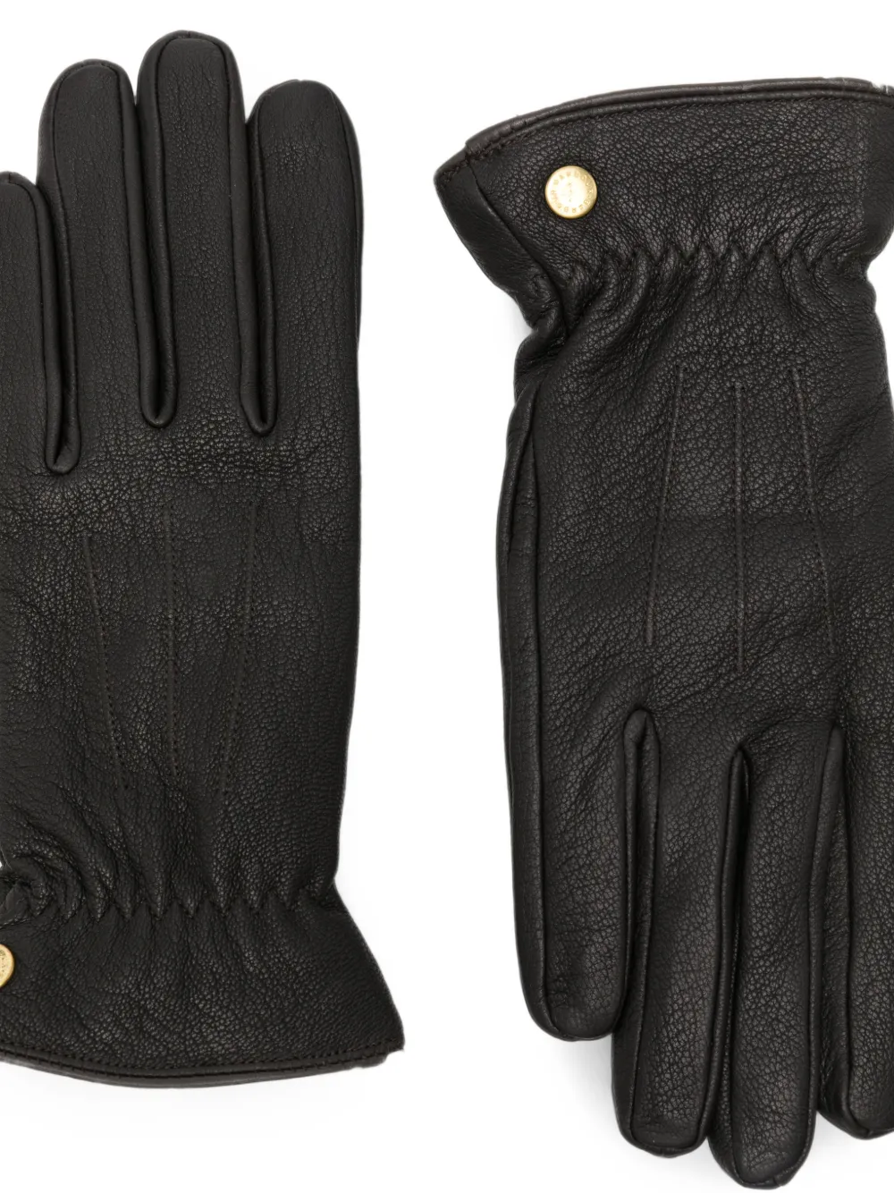 Barbour Leren handschoenen met fleece afwerking Bruin