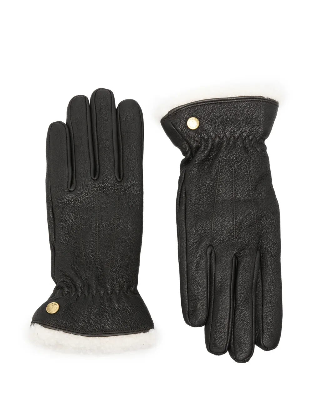 Barbour fleece-trimmed leather gloves